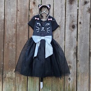 Chasing Fireflies cat costume headband paws tail- Girls Size 8